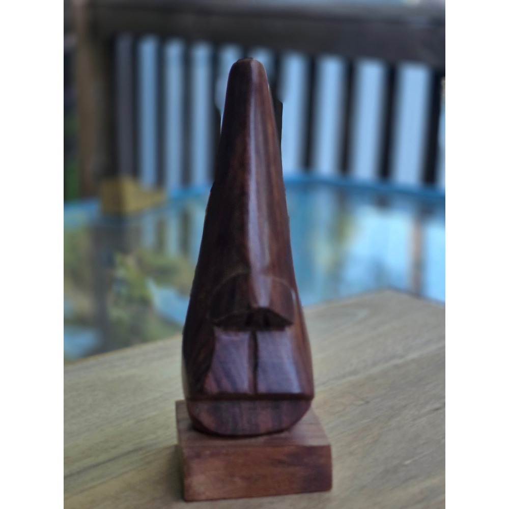Hand Carved Wooden Nose Eyeglass Holder Stand Spectacle Display Home Decor